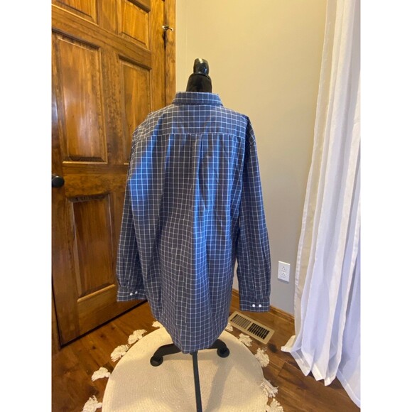 Croft & Barrow Men’s 3X Big &  Tall Gray Long Sleeved Plaid Buttondown Shirt - Picture 5 of 8